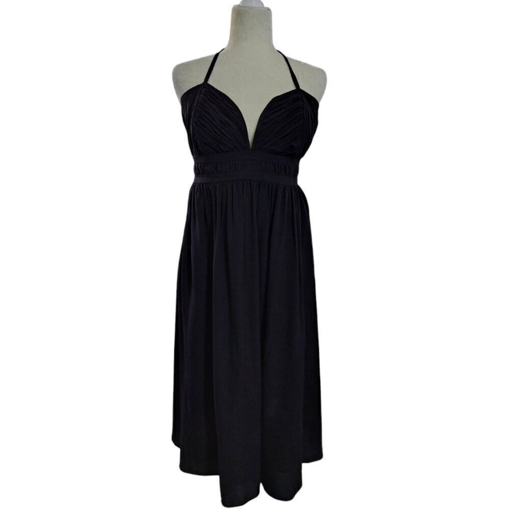 Bb Belly Basics Women's Dreamy Silk Halter Maternity Black 100% Silk Party XL